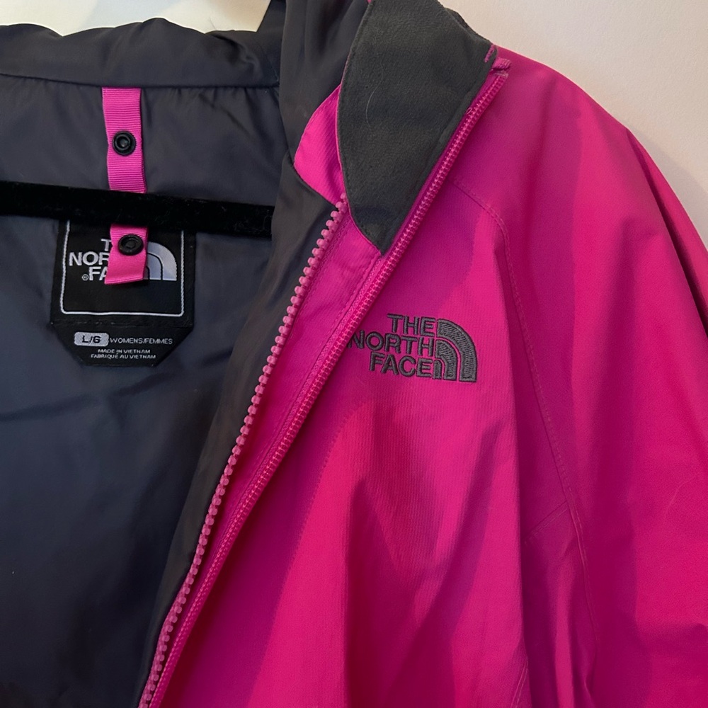 Pink northface rain/ski jacket